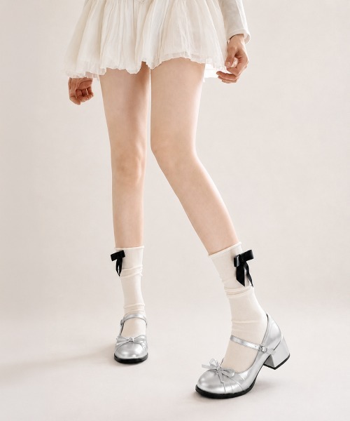 Miniministore(ミニミニストア)の「メリージェーンパンプス リボンローファー(ローファー・レディース・シルバー/ブラック・22.5cm/23.5cm/23.0cm/24.5cm/24.0cm)」の13枚目の写真