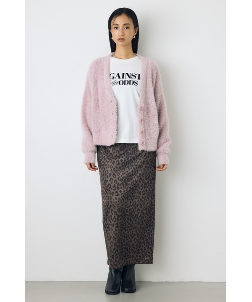 AZUL by moussy(アズールバイマウジー)の「【着丈バリエ】モヘヤライクニットカーディガン 秋服 冬服 ショート丈 ミドル丈 お尻が隠れる ニットトップス(ニット/セーター・レディース・ブラウン/ライトピンク/グレー・MEDIUM/SMALL)」の22枚目の写真