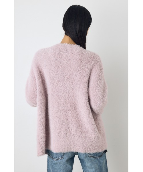 AZUL by moussy(アズールバイマウジー)の「【着丈バリエ】モヘヤライクニットカーディガン 秋服 冬服 ショート丈 ミドル丈 お尻が隠れる ニットトップス(ニット/セーター・レディース・ブラウン/ライトピンク/グレー・MEDIUM/SMALL)」の14枚目の写真