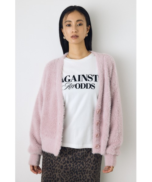 AZUL by moussy(アズールバイマウジー)の「【着丈バリエ】モヘヤライクニットカーディガン 秋服 冬服 ショート丈 ミドル丈 お尻が隠れる ニットトップス(ニット/セーター・レディース・ブラウン/ライトピンク/グレー・MEDIUM/SMALL)」の20枚目の写真