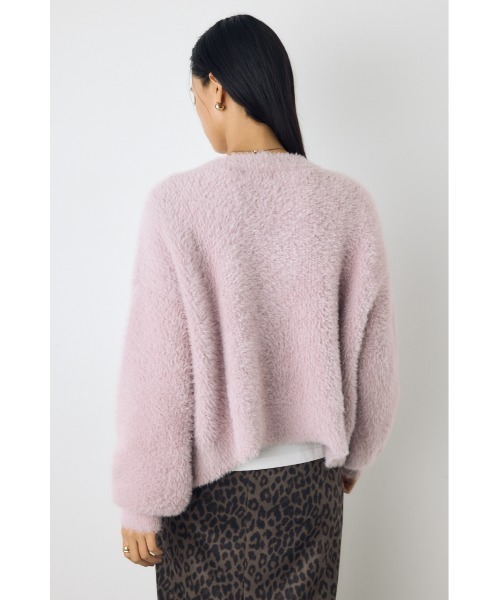 AZUL by moussy(アズールバイマウジー)の「【着丈バリエ】モヘヤライクニットカーディガン 秋服 冬服 ショート丈 ミドル丈 お尻が隠れる ニットトップス(ニット/セーター・レディース・ブラウン/ライトピンク/グレー・MEDIUM/SMALL)」の21枚目の写真