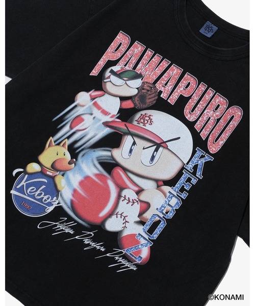 KEBOZ(ケボズ)の「PAWAPURO × KEBOZ WASHED S/S TEE(Tシャツ/カットソー・メンズ・ブラック・S/M/L/XL)」の6枚目の写真