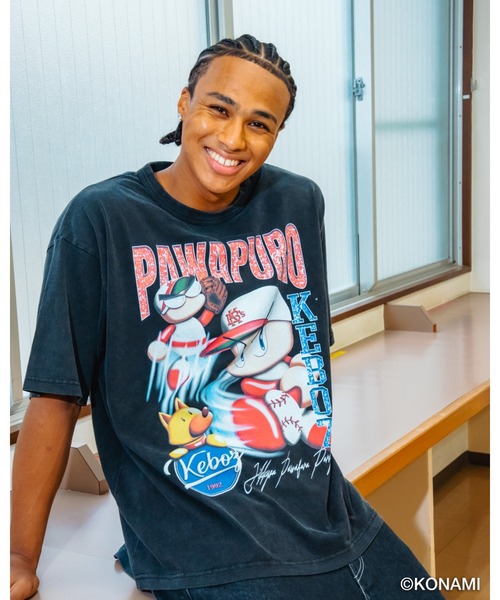 KEBOZ(ケボズ)の「PAWAPURO × KEBOZ WASHED S/S TEE(Tシャツ/カットソー・メンズ・ブラック・S/M/L/XL)」の4枚目の写真