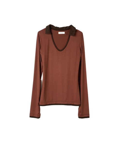 Knuth Marf(クヌースマーフ)の「u-neck slim top(Tシャツ/カットソー・レディース・ブラック/オレンジ/チャコール・FREE)」の4枚目の写真