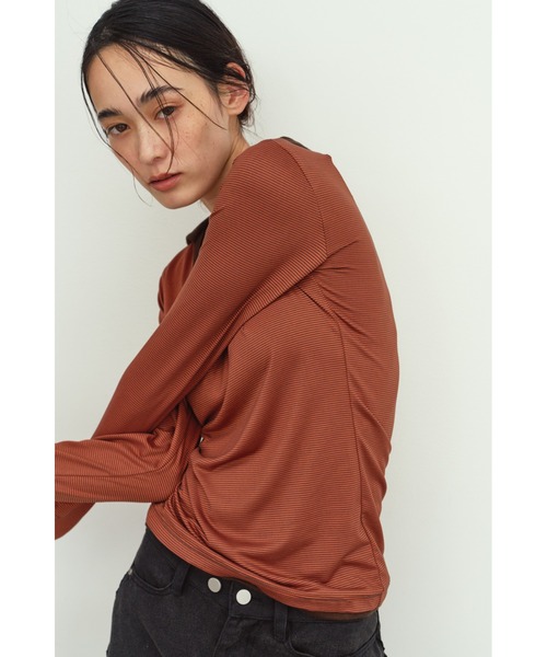 Knuth Marf(クヌースマーフ)の「u-neck slim top(Tシャツ/カットソー・レディース・ブラック/オレンジ/チャコール・FREE)」の8枚目の写真