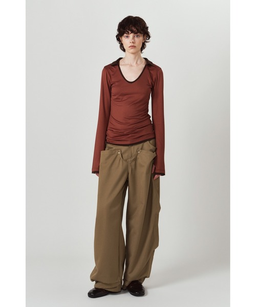 Knuth Marf(クヌースマーフ)の「u-neck slim top(Tシャツ/カットソー・レディース・ブラック/オレンジ/チャコール・FREE)」の13枚目の写真
