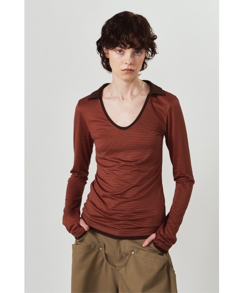 Knuth Marf(クヌースマーフ)の「u-neck slim top(Tシャツ/カットソー・レディース・ブラック/オレンジ/チャコール・FREE)」の14枚目の写真