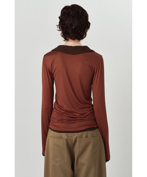 Knuth Marf(クヌースマーフ)の「u-neck slim top(Tシャツ/カットソー・レディース・ブラック/オレンジ/チャコール・FREE)」の15枚目の写真