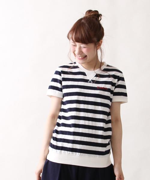 coen（コーエン）の「起毛スラブボーダープルオーバー（Tシャツ/カットソー・レディース・オフホワイト/グレー・MEDIUM/LARGE）」の2枚目の写真