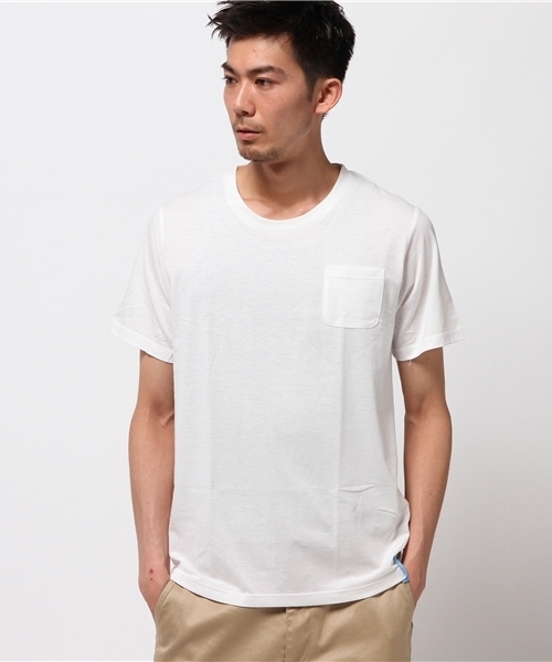 Request（リクエスト）の「【REQUEST】　2 in パックTEE　無地&ボーダー（Tシャツ/カットソー・メンズ・ブラック系その他/ホワイト×ブラック/ホワイト×ネイビー/ブルー系その他・3/2/4）」の5枚目の写真