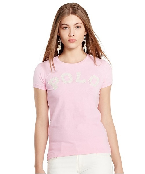 POLO RALPH LAUREN(ポロ ラルフ ローレン)の「アップリケド コットン クルーネック Tシャツ(Tシャツ/カットソー・レディース・ネイビー/ホワイト/ピンク系5・LARGE/MEDIUM/X-LARGE/X-SMALL/SMALL)」の3枚目の写真