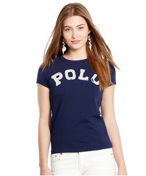 POLO RALPH LAUREN(ポロ ラルフ ローレン)の「アップリケド コットン クルーネック Tシャツ(Tシャツ/カットソー・レディース・ネイビー/ホワイト/ピンク系5・LARGE/MEDIUM/X-LARGE/X-SMALL/SMALL)」の2枚目の写真