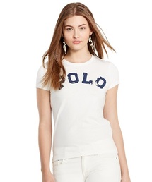 POLO RALPH LAUREN | アップリケド コットン クルーネック Tシャツ(Tシャツ/カットソー)