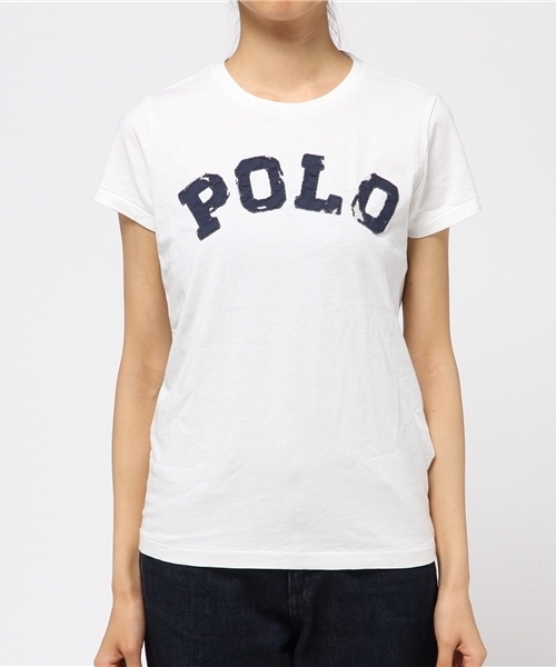 POLO RALPH LAUREN(ポロ ラルフ ローレン)の「アップリケド コットン クルーネック Tシャツ(Tシャツ/カットソー・レディース・ネイビー/ホワイト/ピンク系5・LARGE/MEDIUM/X-LARGE/X-SMALL/SMALL)」の4枚目の写真