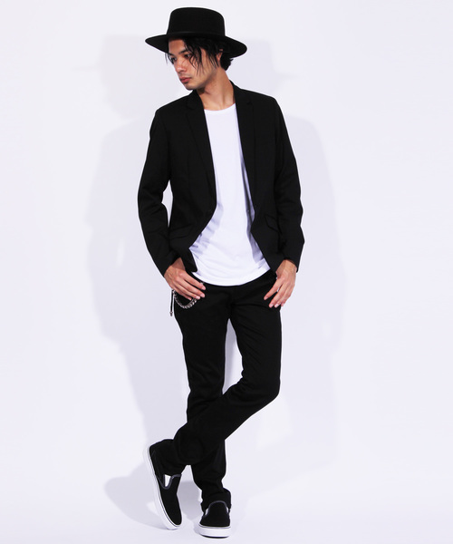 ８(eight)（エイト）の「スーツ生地テーラードジャケット（テーラードジャケット・メンズ・ワイン/ネイビー/ブラック/グレー/ベージュ・LARGE/X-LARGE/MEDIUM/SMALL/XX-LARGE）」の6枚目の写真