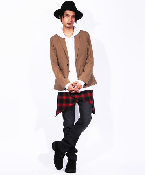 ８(eight)（エイト）の「スーツ生地テーラードジャケット（テーラードジャケット・メンズ・ワイン/ネイビー/ブラック/グレー/ベージュ・LARGE/X-LARGE/MEDIUM/SMALL/XX-LARGE）」の8枚目の写真