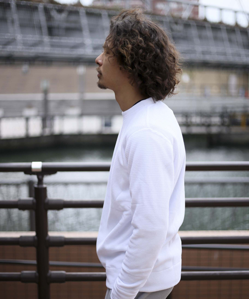 Denime（ドゥニーム）の「サーマルフリースクルーネックトップス（スウェット・メンズ・ネイビー/グレー/ホワイト・LARGE/MEDIUM/X-LARGE）」の16枚目の写真