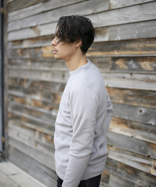 Denime（ドゥニーム）の「サーマルフリースクルーネックトップス（スウェット・メンズ・ネイビー/グレー/ホワイト・LARGE/MEDIUM/X-LARGE）」の7枚目の写真