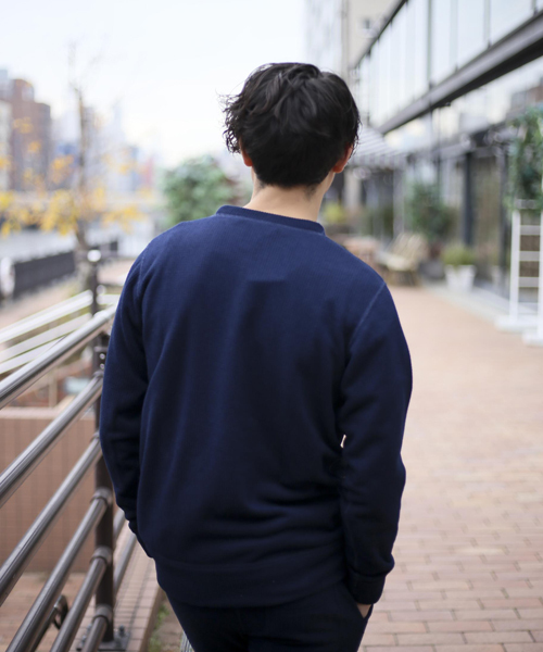 Denime（ドゥニーム）の「サーマルフリースクルーネックトップス（スウェット・メンズ・ネイビー/グレー/ホワイト・LARGE/MEDIUM/X-LARGE）」の5枚目の写真