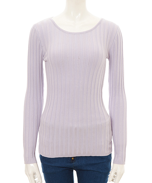 fifth(フィフス)の「フィットニットUネックトップス/リブニット(ニット/セーター・レディース・グレー/ホワイト/ボルドー/ブラック/カーキ/ネイビー/モカ/ベージュ/ダークベージュ/ピンク/ライトグレー/サックスブルー/ラベンダー/グリーン/オレンジ/パープル/チェリーピンク/レッド/ブラウン/チャコールグレー/マスタード・MEDIUM)」の15枚目の写真