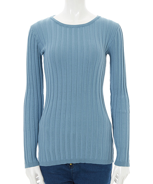 fifth(フィフス)の「フィットニットUネックトップス/リブニット(ニット/セーター・レディース・グレー/ホワイト/ボルドー/ブラック/カーキ/ネイビー/モカ/ベージュ/ダークベージュ/ピンク/ライトグレー/サックスブルー/ラベンダー/グリーン/オレンジ/パープル/チェリーピンク/レッド/ブラウン/チャコールグレー/マスタード・MEDIUM)」の13枚目の写真