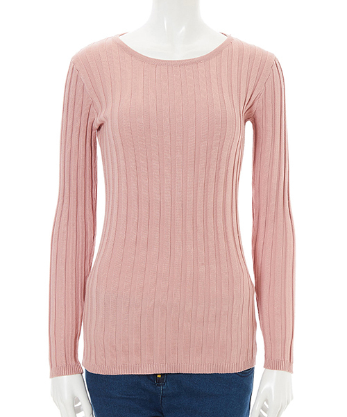 fifth(フィフス)の「フィットニットUネックトップス/リブニット(ニット/セーター・レディース・グレー/ホワイト/ボルドー/ブラック/カーキ/ネイビー/モカ/ベージュ/ダークベージュ/ピンク/ライトグレー/サックスブルー/ラベンダー/グリーン/オレンジ/パープル/チェリーピンク/レッド/ブラウン/チャコールグレー/マスタード・MEDIUM)」の17枚目の写真