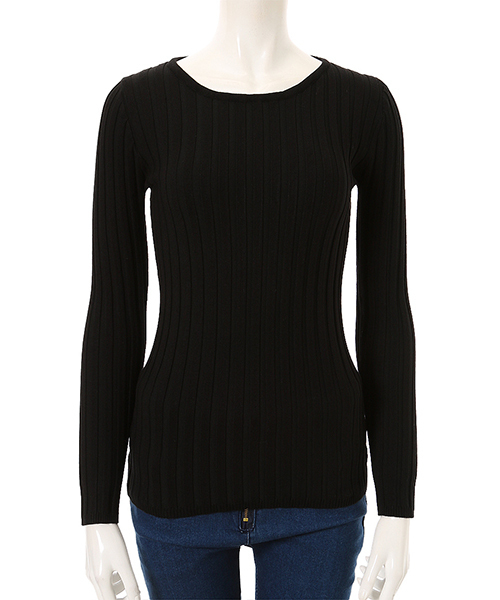 fifth(フィフス)の「フィットニットUネックトップス/リブニット(ニット/セーター・レディース・グレー/ホワイト/ボルドー/ブラック/カーキ/ネイビー/モカ/ベージュ/ダークベージュ/ピンク/ライトグレー/サックスブルー/ラベンダー/グリーン/オレンジ/パープル/チェリーピンク/レッド/ブラウン/チャコールグレー/マスタード・MEDIUM)」の22枚目の写真