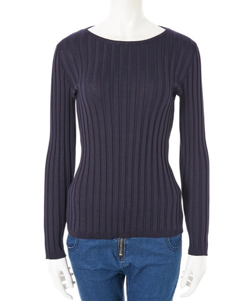 fifth(フィフス)の「フィットニットUネックトップス/リブニット(ニット/セーター・レディース・グレー/ホワイト/ボルドー/ブラック/カーキ/ネイビー/モカ/ベージュ/ダークベージュ/ピンク/ライトグレー/サックスブルー/ラベンダー/グリーン/オレンジ/パープル/チェリーピンク/レッド/ブラウン/チャコールグレー/マスタード・MEDIUM)」の12枚目の写真