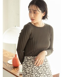 フィットニットUネックトップス/リブニット