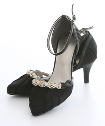 ラインストーンストラップパンプス結婚式  フォーマル オケージョン 同窓会