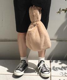 coen | フェイクファーショッパーバッグ(ライトグレー / ダークブラウン ⇒ WEB限定カラー）(トートバッグ)