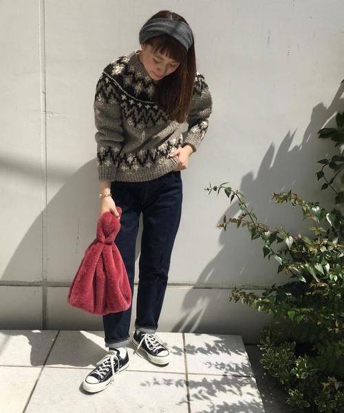 coen（コーエン）の「【新色登場】【『LEE』11月号掲載】フェイクファーバッグ(ライトグレー / ダークブラウン ⇒ WEB限定カラー）（トートバッグ・レディース・グレー/ライトグレー/ブラウン/ダークブラウン/ベージュ/ピンク/ナチュラル/ライラック・FREE）」の11枚目の写真