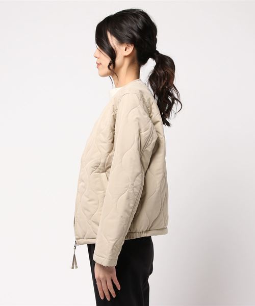 coen(コーエン)の「【手洗いできる】TUFLEX(タフレックス)×Thermore(サーモア)キルティングショートコート(ブルゾン・レディース・ナチュラル/オリーブ/ピンク・LARGE/MEDIUM)」の4枚目の写真