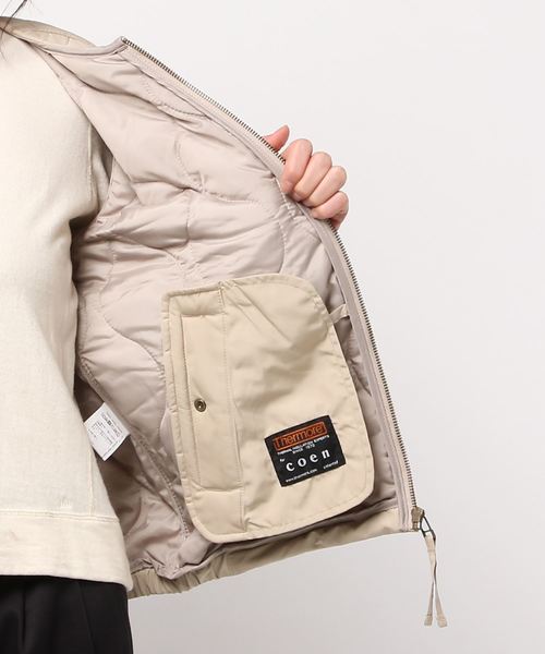 coen(コーエン)の「【手洗いできる】TUFLEX(タフレックス)×Thermore(サーモア)キルティングショートコート(ブルゾン・レディース・ナチュラル/オリーブ/ピンク・LARGE/MEDIUM)」の6枚目の写真