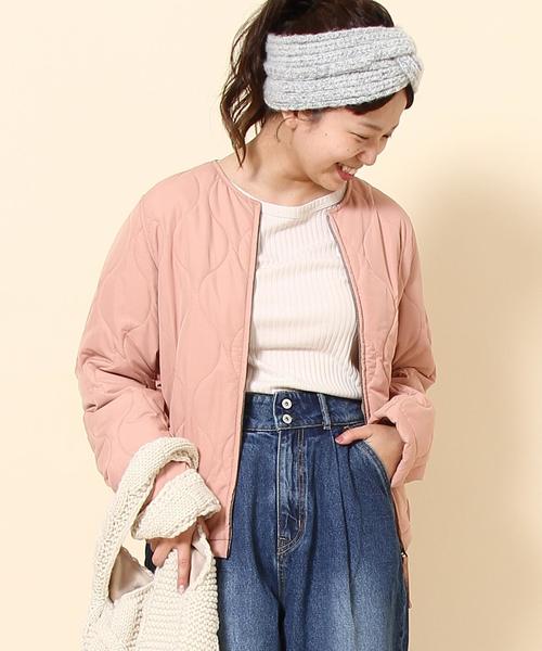 coen(コーエン)の「【手洗いできる】TUFLEX(タフレックス)×Thermore(サーモア)キルティングショートコート(ブルゾン・レディース・ナチュラル/オリーブ/ピンク・LARGE/MEDIUM)」の17枚目の写真