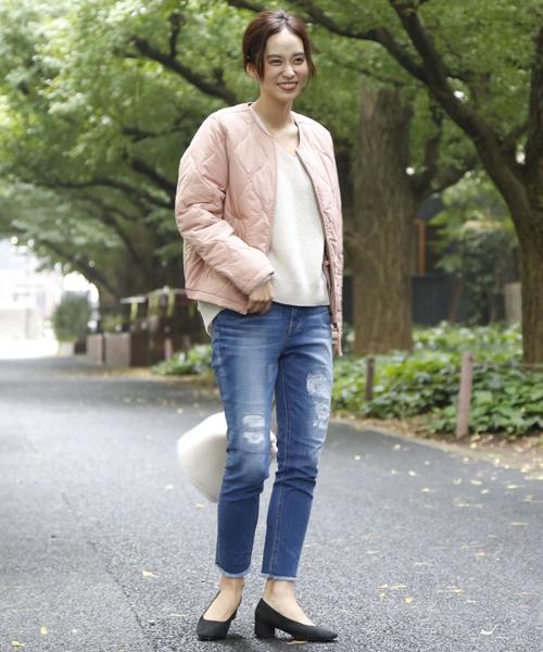 coen(コーエン)の「【手洗いできる】TUFLEX(タフレックス)×Thermore(サーモア)キルティングショートコート(ブルゾン・レディース・ナチュラル/オリーブ/ピンク・LARGE/MEDIUM)」の10枚目の写真