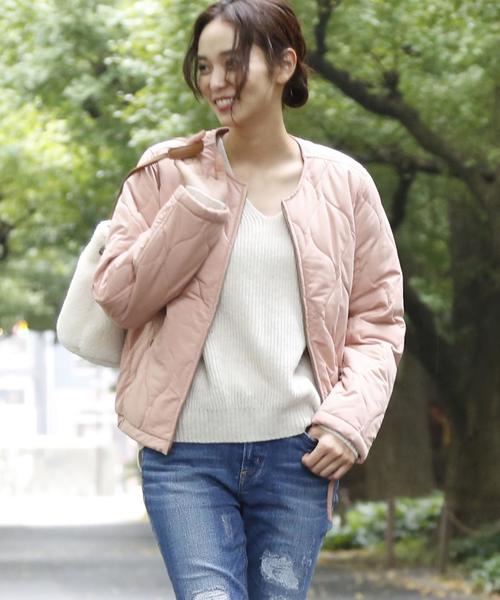 coen(コーエン)の「【手洗いできる】TUFLEX(タフレックス)×Thermore(サーモア)キルティングショートコート(ブルゾン・レディース・ナチュラル/オリーブ/ピンク・LARGE/MEDIUM)」の11枚目の写真