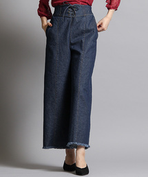 Honeys | レースアップワイドパンツ(デニムパンツ)
