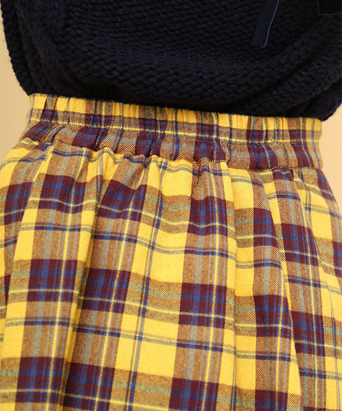 OLIVE des OLIVE(オリーブデオリーブ)の「【mina×村田倫子×OLIVE des OLIVE】チェックプリーツスカート◆(スカート・レディース・レッド/イエロー/グリーン・FREE)」の7枚目の写真