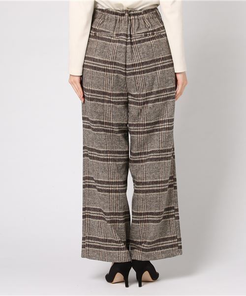 INTERPLANET（インタープラネット）の「起毛チェックタックワイドパンツ（その他パンツ・レディース・ブラウン/ボルドー・FREE）」の5枚目の写真