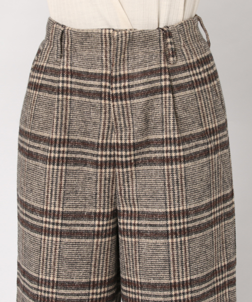 INTERPLANET（インタープラネット）の「起毛チェックタックワイドパンツ（その他パンツ・レディース・ブラウン/ボルドー・FREE）」の6枚目の写真