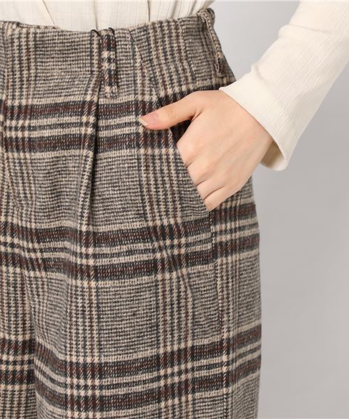 INTERPLANET（インタープラネット）の「起毛チェックタックワイドパンツ（その他パンツ・レディース・ブラウン/ボルドー・FREE）」の8枚目の写真