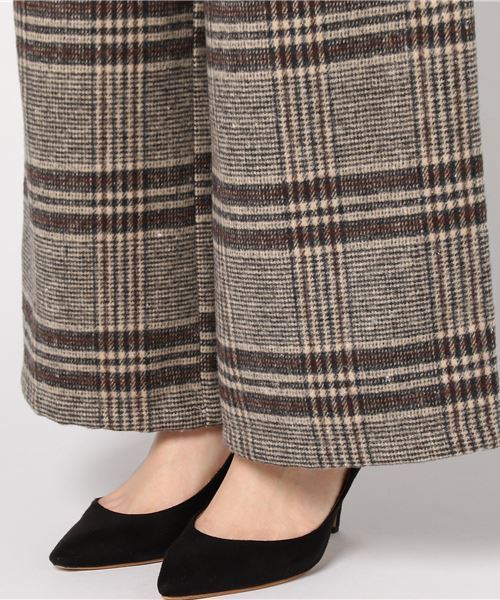 INTERPLANET（インタープラネット）の「起毛チェックタックワイドパンツ（その他パンツ・レディース・ブラウン/ボルドー・FREE）」の9枚目の写真