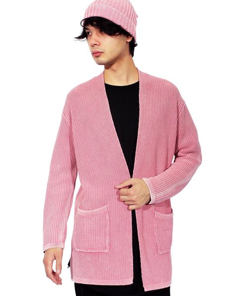 ８(eight)（エイト）の「ニット コーディガン ガウン（カーディガン/ボレロ・メンズ・ブラック/ベージュ/ピンク/ネイビー・LARGE/MEDIUM）」の4枚目の写真