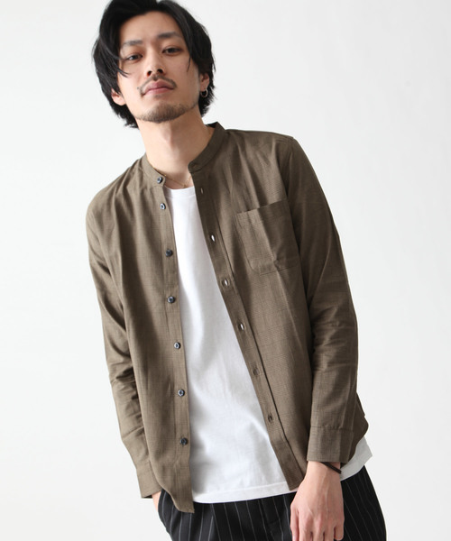 ZIP FIVE（ジップファイブ）の「ブロードバンドカラー長袖シャツ（シャツ/ブラウス・メンズ・ブルー系その他/ブルー系その他2/パープル/サックスブルー/チャコール/ブラウン系その他/ブラック/オフホワイト/ブルー/レッド系その他/ネイビー/ピンク/ブルー系その他3/ダークネイビー/グレー系その他/ダークグリーン/オリーブ/ホワイト系その他/テラコッタ/ハウンドトゥース・X-SMALL/MEDIUM/SMALL/X-LARGE/LARGE/XX-LARGE）」の7枚目の写真
