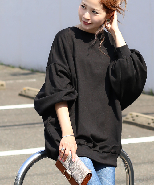 Bab Bou Jeloud（バブブージュルード）の「【ＷＥＢ限定】ビッグシルエット スウェット プルオーバー（スウェット・レディース・ライトグレー/ブラック/ピンク・FREE）」の16枚目の写真