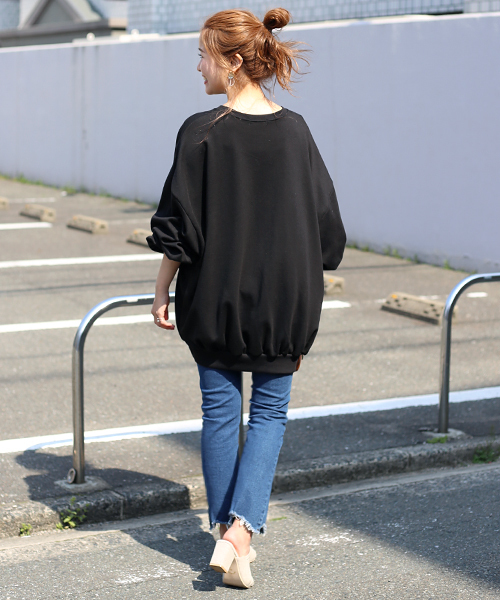 Bab Bou Jeloud（バブブージュルード）の「【ＷＥＢ限定】ビッグシルエット スウェット プルオーバー（スウェット・レディース・ライトグレー/ブラック/ピンク・FREE）」の14枚目の写真