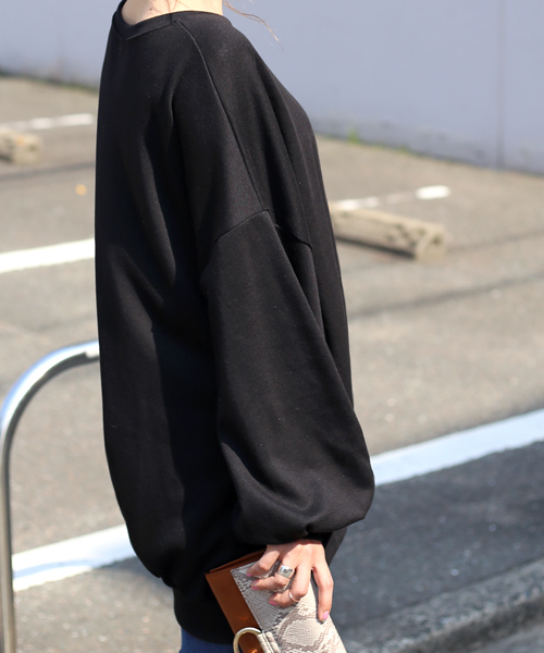 Bab Bou Jeloud（バブブージュルード）の「【ＷＥＢ限定】ビッグシルエット スウェット プルオーバー（スウェット・レディース・ライトグレー/ブラック/ピンク・FREE）」の13枚目の写真