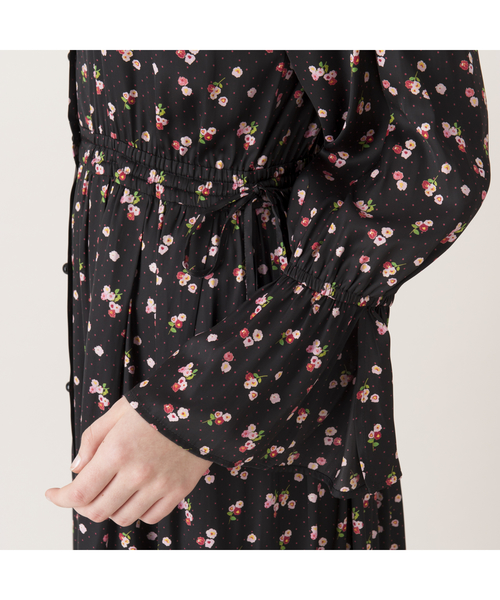 BLUE LABEL CRESTBRIDGE / ドットフローレットプリントレトロワンピース/38/ポリエステル/ホワイト/花柄/55J23761 格安，人気セール BLUE LABEL CRESTBRIDGE◇ドットフローレット