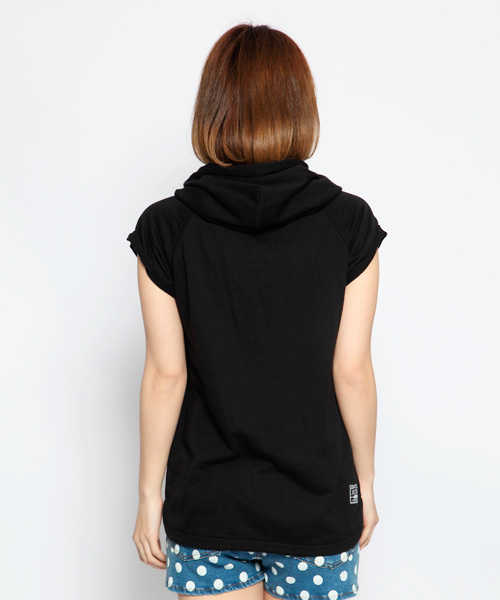 X-girl(エックスガール)の「LIGHT SWEAT HOOD TUNIC(パーカー・レディース・ブラック/アッシュグレー/グリーン・1/2)」の5枚目の写真